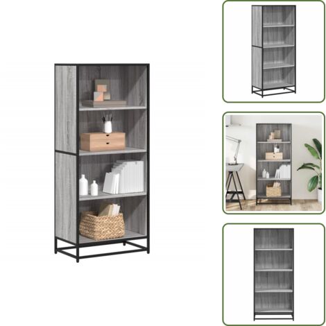 Libreria per camere da letto - vidaXL Libreria Grigio Sonoma 60x35x139 cm in Truciolato - Libreria per soggiorno