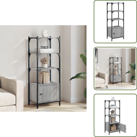 Libreria per casa - vidaXL Libreria 3Ripiani Grigio Sonoma 41x30x109,5cm Legno Multistrato - Libreria con piedini regolabili