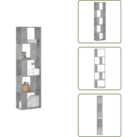 Libreria per casa - vidaXL Libreria 5 Ripiani Grigio Cemento 45x23,5x162,5cm Multistrato - Libreria per ufficio