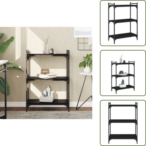 Libreria per casa - vidaXL Libreria a 3 Ripiani Nera 60x30x86 cm in Legno Multistrato - Libreria con piedini regolabili