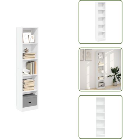 Libreria per casa - vidaXL Libreria Bianca 40x24x176 cm in Legno Multistrato - Libreria per ufficio