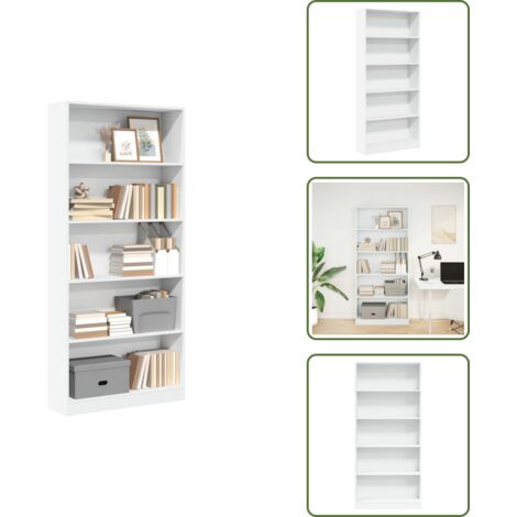 Libreria per casa - vidaXL Libreria Bianca 80x24x176 cm in Legno Multistrato - Libreria per ufficio