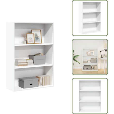 Libreria per casa - vidaXL Libreria Bianca 80x30x114 cm in Legno Multistrato - Libreria per ufficio