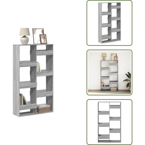 Libreria per casa - vidaXL Libreria Grigio Sonoma 100x33x175 cm in Legno Multistrato - Libreria decorativa