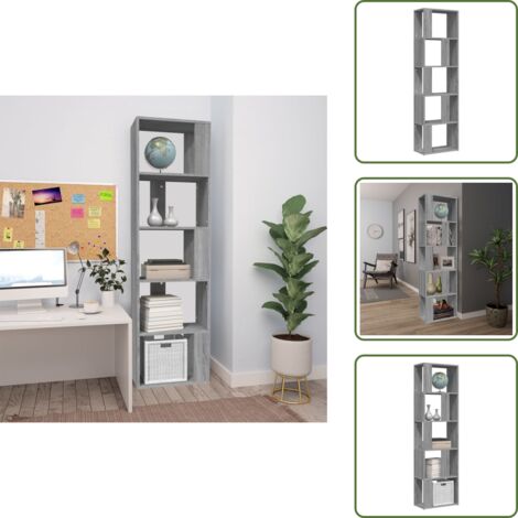 Libreria per casa - vidaXL Libreria Grigio Sonoma 45x24x160 cm in Legno Multistrato - Libreria per corridoio