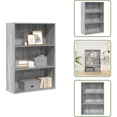 Libreria per casa - vidaXL Libreria Grigio Sonoma 80x30x114 cm in Legno Multistrato - Libreria per ufficio
