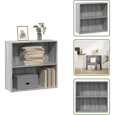 Libreria per casa - vidaXL Libreria Grigio Sonoma 80x30x77 cm in Legno Multistrato - Libreria per ufficio
