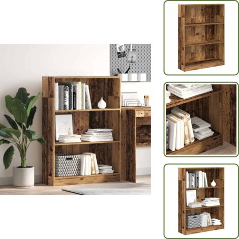 Libreria per casa - vidaXL Libreria Legno Antico 80x24x109 cm in Legno Multistrato - Libreria per ufficio