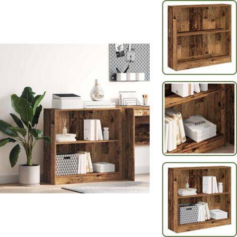 Libreria per casa - vidaXL Libreria Legno Antico 80x24x76 cm in Legno Multistrato - Libreria per ufficio