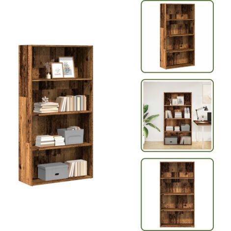 Libreria per casa - vidaXL Libreria Legno Antico 80x30x152 cm in Legno Multistrato - Libreria per ufficio
