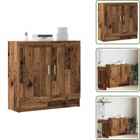 Libreria per casa - vidaXL Libreria Legno Antico 82,5x30,5x80 cm in Truciolato - Libreria con ante