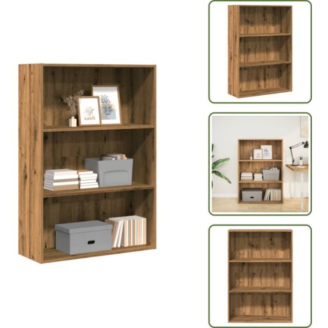 Libreria per casa - vidaXL Libreria Rovere Artigianale 80x30x114 cm in Legno Multistrato - Libreria per ufficio