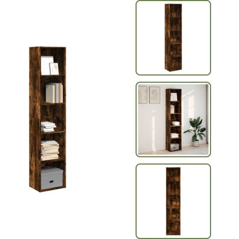 Libreria per casa - vidaXL Libreria Rovere Fumo 40x30x189 cm in Legno Multistrato - Libreria per ufficio