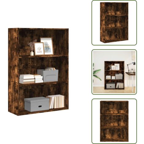 Libreria per casa - vidaXL Libreria Rovere Fumo 80x30x114 cm in Legno Multistrato - Libreria per ufficio