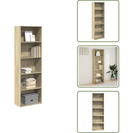 Libreria per casa - vidaXL Libreria Rovere Sonoma 60x30x189 cm in Legno Multistrato - Libreria per ufficio
