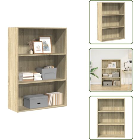 Libreria per casa - vidaXL Libreria Rovere Sonoma 80x30x114 cm in Legno Multistrato - Libreria per ufficio