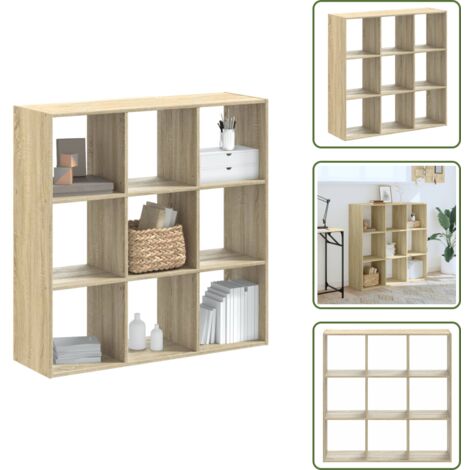Libreria per collezioni - vidaXL Libreria Rovere Sonoma 102x32x102 cm in Legno Multistrato - Libreria per libri