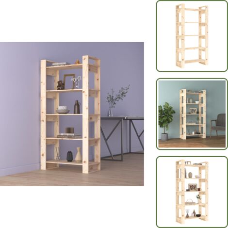 Libreria per ingresso - vidaXL Libreria/Divisorio 80x35x160 cm in Legno Massello - Libreria per soggiorno