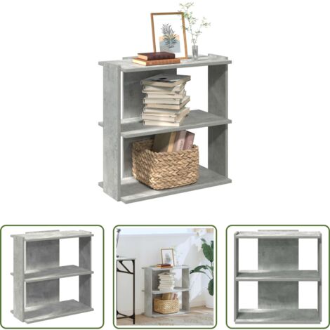 Libreria per libri -  Libreria 3 Ripiani Grigio Cemento 60x30x60 cm Multistrato