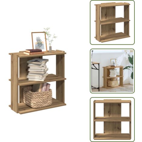 Libreria per libri - vidaXL Libreria a 3 Ripiani Rovere Artigianale 60x30x60 cm - Libreria per oggetti