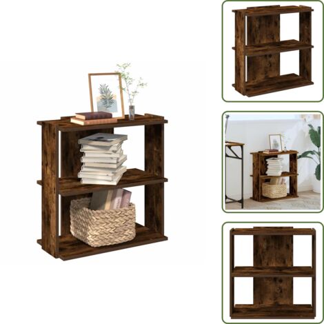 Libreria per libri - vidaXL Libreria a 3 Ripiani Rovere Fumo 60x30x60 cm Legno Multistrato - Libreria per oggetti