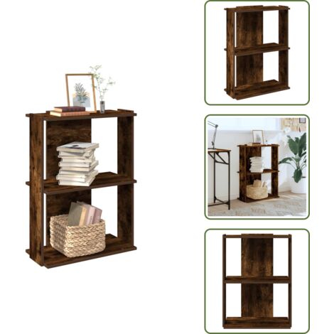 Libreria per libri - vidaXL Libreria a 3 Ripiani Rovere Fumo 60x30x80 cm Legno Multistrato - Libreria per oggetti