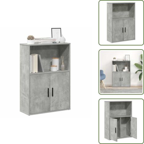 Libreria per libri - vidaXL Libreria Grigio Cemento 60x24x85 cm in Legno Multistrato - Armadio per libri