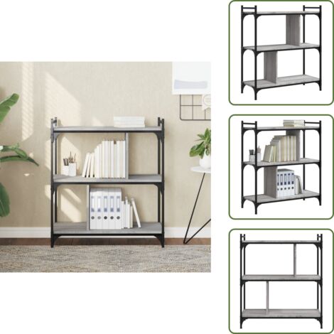 Libreria per libri - vidaXL Libreria Grigio Sonoma 3 Ripiani 76x32x88 cm Legno Multistrato - Libreria per riviste