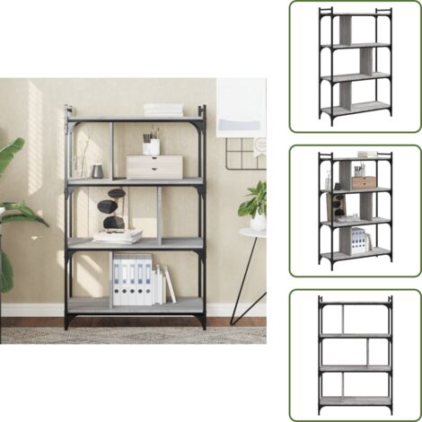 Libreria per libri - vidaXL Libreria Grigio Sonoma 4 Ripiani 76x32x123 cm Legno Multistrato - Libreria per riviste