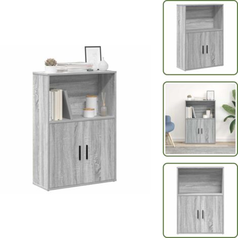 Libreria per libri - vidaXL Libreria Grigio Sonoma 60x24x85 cm in Legno Multistrato - Libreria con scomparti