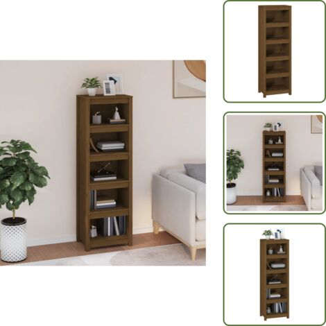 Libreria per libri - vidaXL Libreria Marrone Ambra 50x35x154 cm in Legno Massello di Pino - Libreria per oggetti