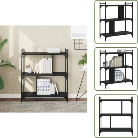 Libreria per libri - vidaXL Libreria Nera 3 Ripiani 76x32x88 cm Legno Multistrato - Libreria per riviste