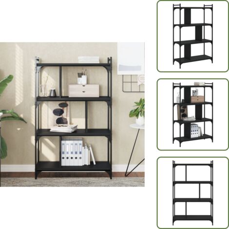 Libreria per libri - vidaXL Libreria Nera 4 Ripiani 76x32x123 cm Legno Multistrato - Libreria per riviste