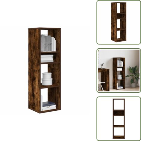 Libreria per libri - vidaXL Libreria Rovere Fumo 34x31x112 cm in Legno Multistrato - Libreria per collezioni