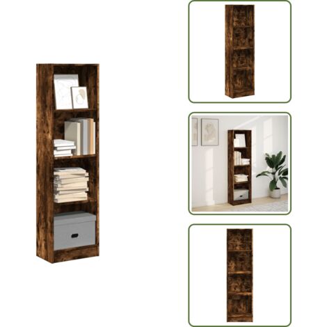 Libreria per libri - vidaXL Libreria Rovere Fumo 40x24x143 cm in Truciolato - Libreria per DVD