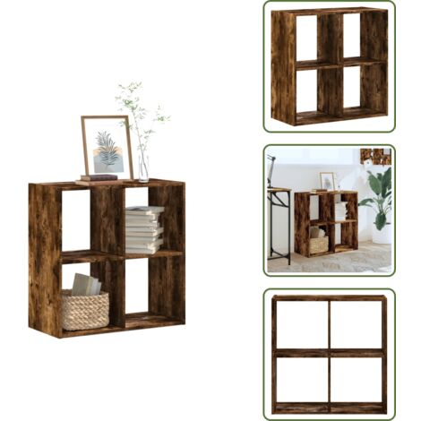 Libreria per libri - vidaXL Libreria Rovere Fumo 68,5x32x68,5 cm in Legno Multistrato - Libreria per oggetti decorativi