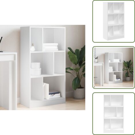 Libreria per oggetti - vidaXL Libreria Bianca 57x28,5x107,5 cm in Legno Multistrato - Libreria per collezioni