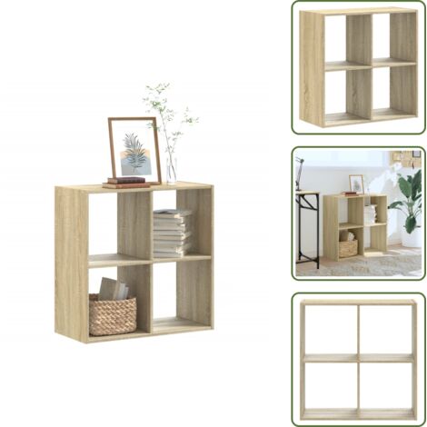 Libreria per oggetti - vidaXL Libreria Rovere Sonoma 68,5x32x68,5 cm in Legno Multistrato - Libreria per collezioni
