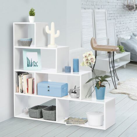 Libreria per scale LINA in legno bianco
