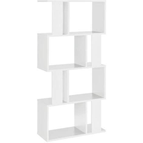 Libreria per soggiorno contenitore ripiani in MDF melaminico 130 cm bianco 030001073