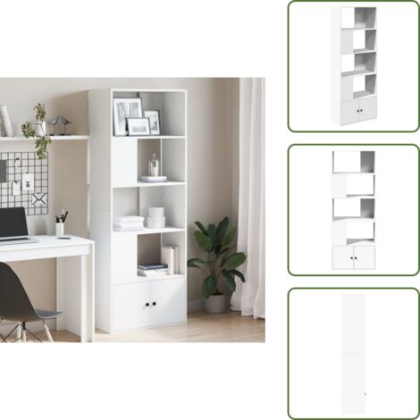 Libreria per soggiorno - vidaXL Libreria Bianca 70x36x189 cm in Legno Multistrato - Libreria per studio