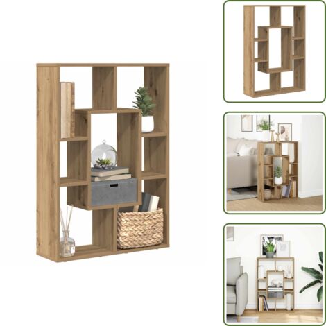 Libreria per soggiorno - vidaXL Libreria Rovere Artigianale 63x20x90 cm in Truciolato - Libreria per studio