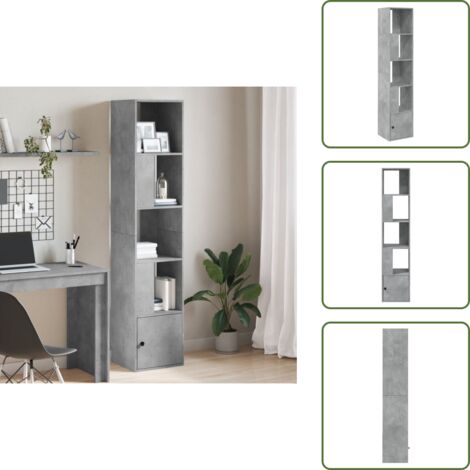 Libreria per ufficio - vidaXL Libreria Grigio Cemento 40x36x189 cm in Legno Multistrato - Libreria con ripiani