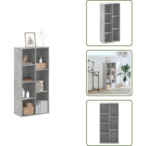 Libreria per ufficio - vidaXL Libreria Grigio Cemento 50x25x105 cm in Legno Multistrato - Libreria per casa