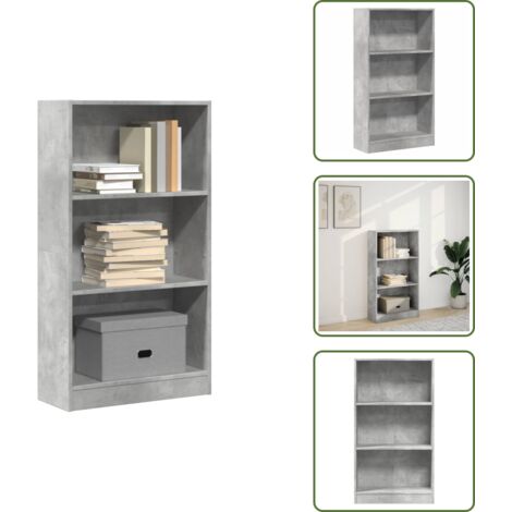 Libreria per ufficio - vidaXL Libreria Grigio Cemento 60x24x109 cm in Truciolato - Libreria con scomparti