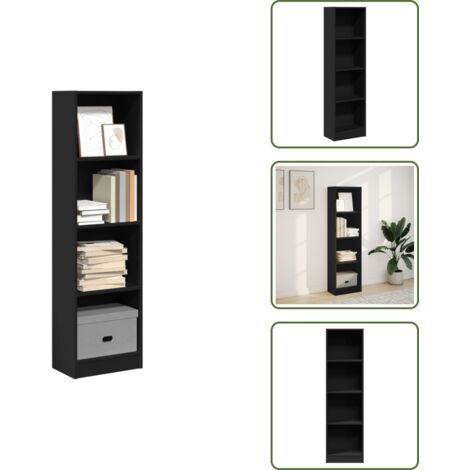 Libreria per ufficio - vidaXL Libreria Nera 40x24x143 cm in Truciolato - Libreria con scomparti