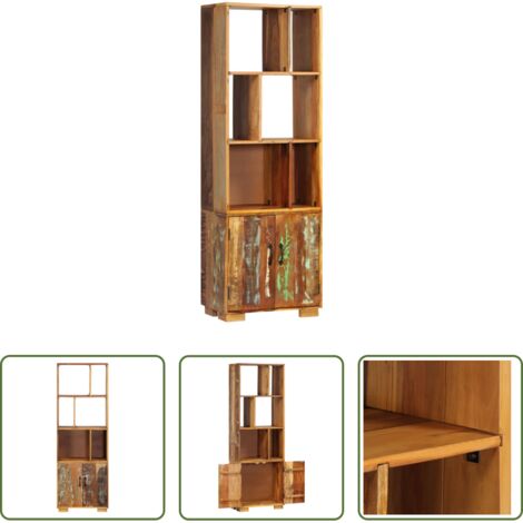 Libreria retrò -  Libreria 60x35x180 cm in Legno Massello di Recupero