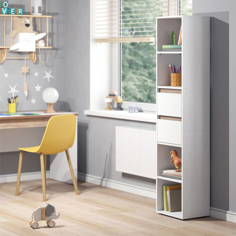 Libreria Robert, Bianco, 36.2 x 171 cm, Vicco
