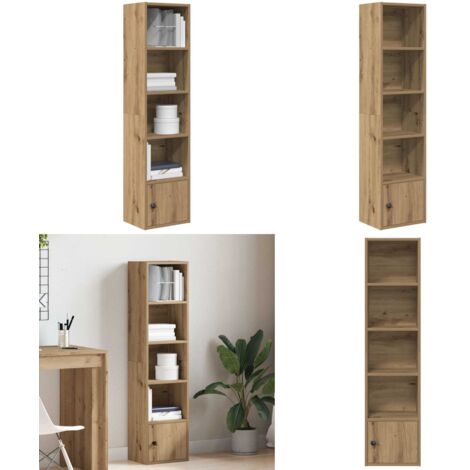 Libreria Rovere Artigianale 31x24x127 cm in Legno Multistrato - Libreria con ripiani - Armadio per libri