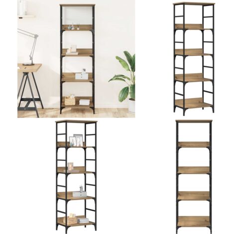 Libreria Rovere Artigianale 50x33x153 cm in Truciolato - Scaffale per libri - Libreria industriale